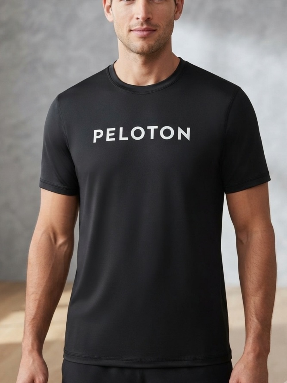 Peloton Black Athletic Workout Tee Shirt Logo Activewear Top - Size M